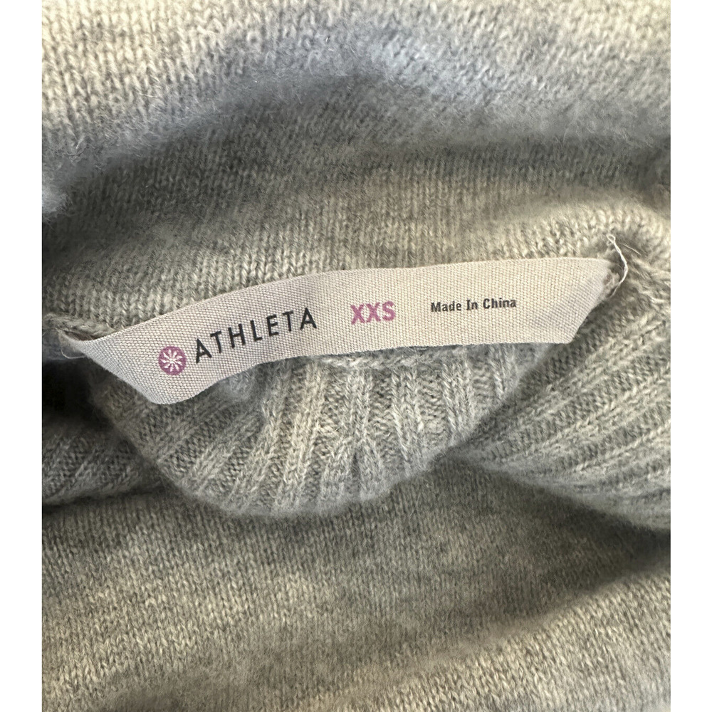 Athleta Cashmere Cascade Sweater Cowl Neck Light Grey Heather Oversized Size XXS - Picture 6 of 12